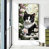 Diamond Painting - Full Round Drill - Cat and Flowers(Canvas|40*70cm)