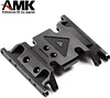 AMK Metal Gearbox Mount Transmission Holder for 1/10 RC Crawler Axial SCX10 II 90046 90047 90075 RC Car Skid Plate Upgrade Parts (Black)
