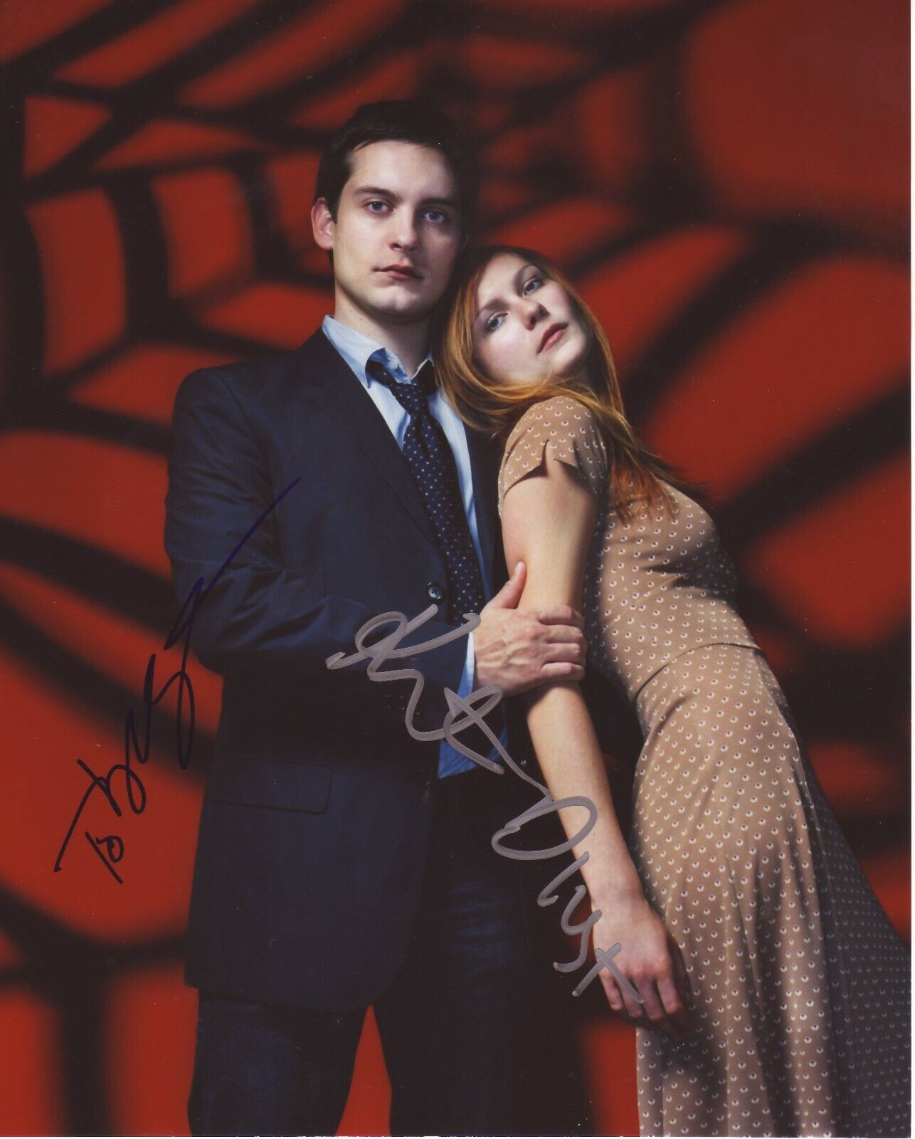 SPIDERMAN - KIRSTEN DUNST & TOBEY MAGUIRE AUTOGRAPH SIGNED PP Photo Poster painting POSTER