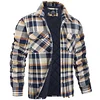 Autumn and Winter Thick Cotton-padded Plaid Long-sleeved Loose Hooded Men's Jacket