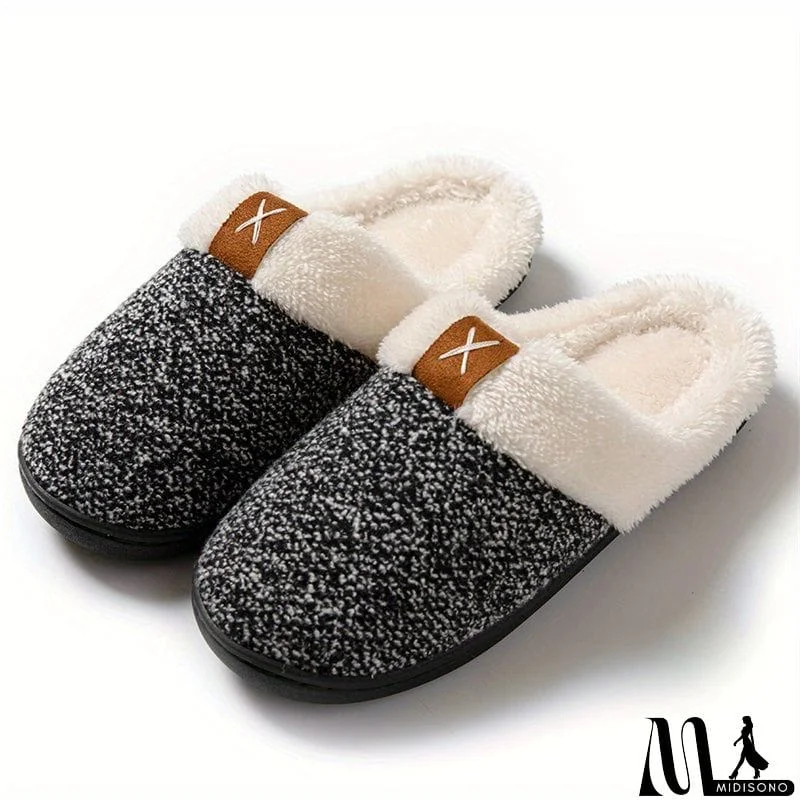 MidiSono - Comfortable Fleece Lined Home Slippers for Women Men