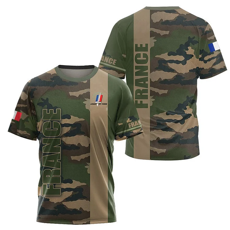 Kakacloud France Army Camouflage Men Ladies T Shirt Commando ARMY-VETERAN 3D Special Forces Short Sleeve Tactical Shirts Men's Clothing
