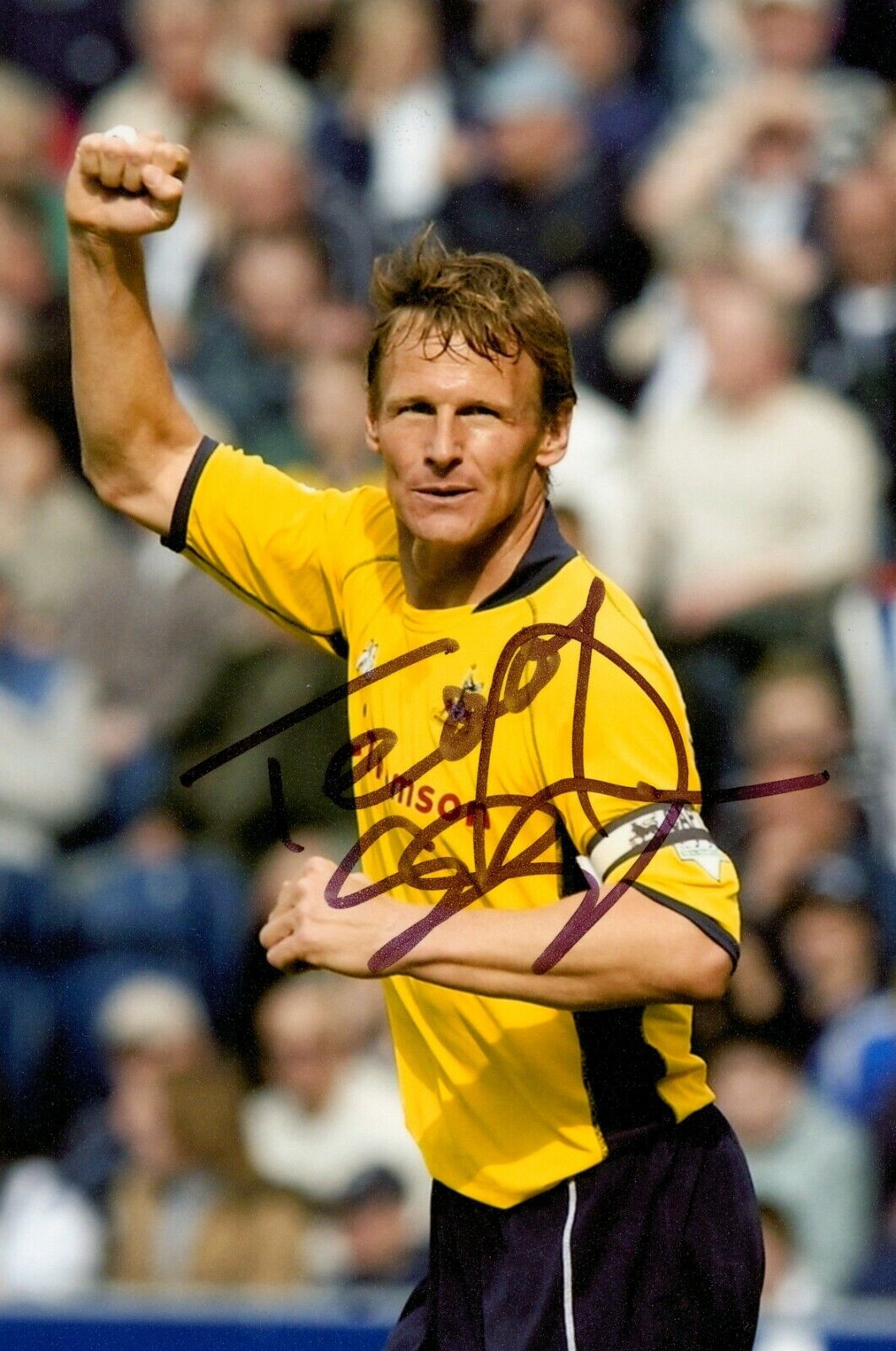 Teddy Sheringham Hand Signed 6x4 Photo Poster painting Tottenham Hotspur Man Utd Autograph + COA