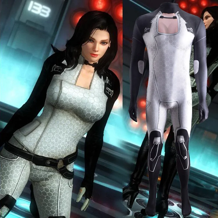 Game Mass Effect Miranda Lawson Cosplay Costumes Halloween Bodysuits-elleschic