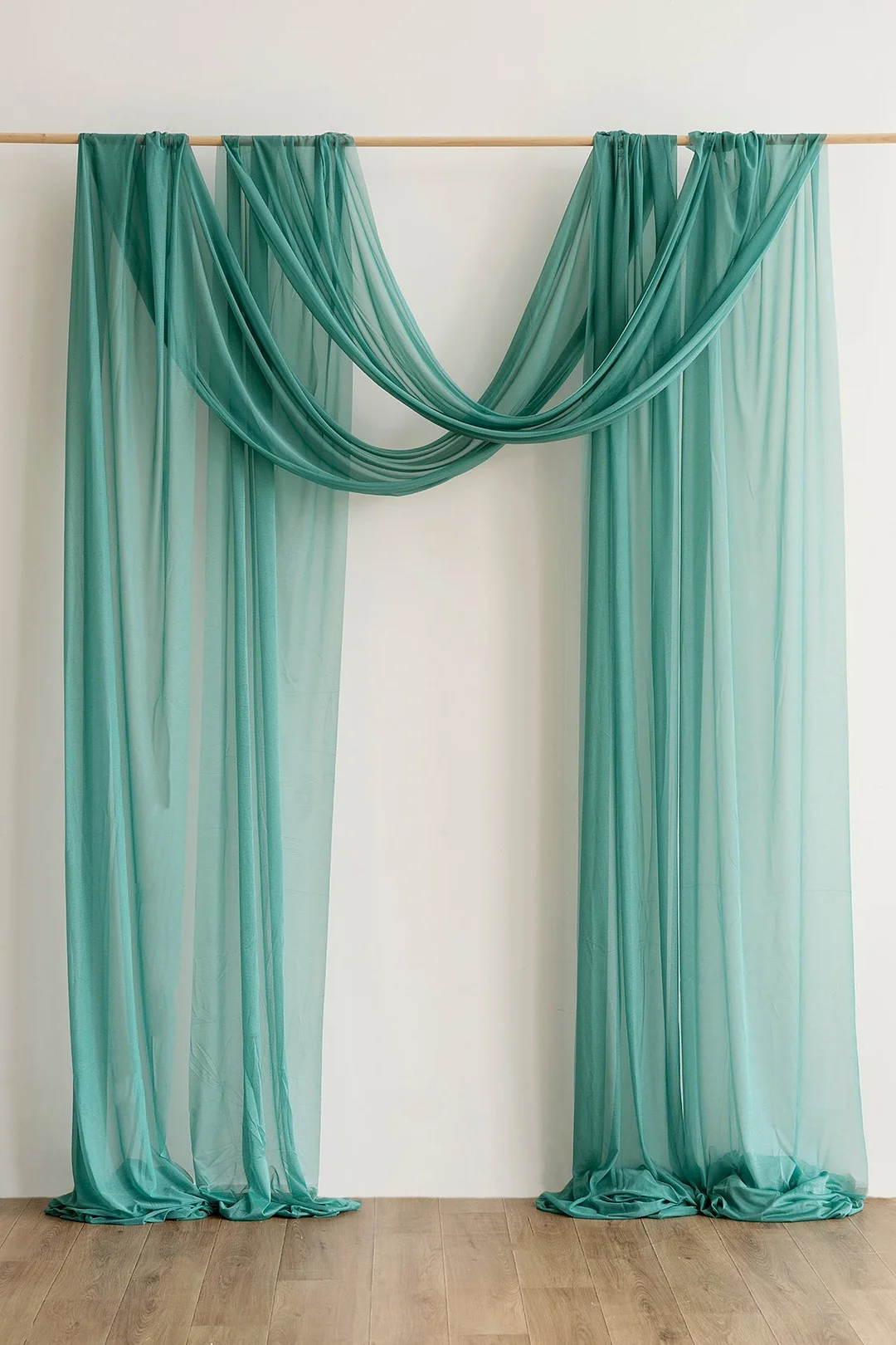 2 Panels Sheer Wedding Arch Draping 30" w x 32ft - 12 Colors