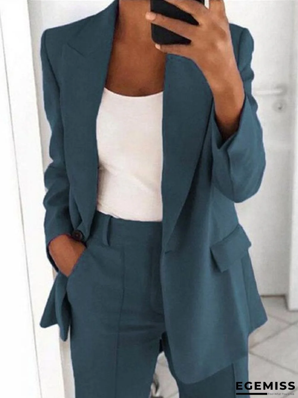 Casual Long Sleeve Solid Outerwear | EGEMISS