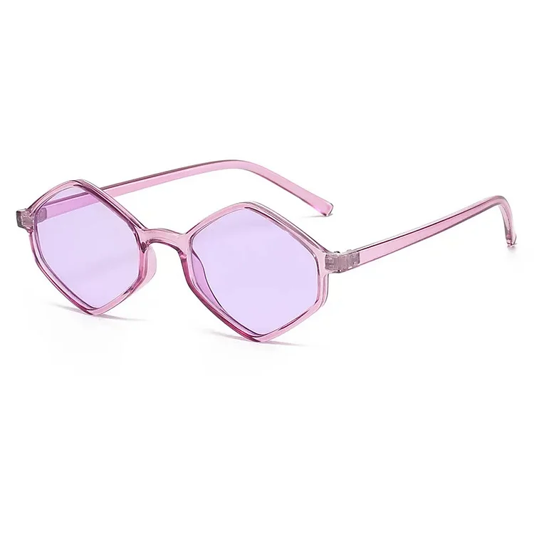 2024 Sunglasses Women Rhombus clear blue Sun glasses Irregular Vintage Small Frame Goggle Uv400 Ladies Glasses