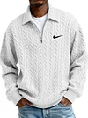 Men's Fashionable Cable Knit Textured Half-Zip Sweatshirt