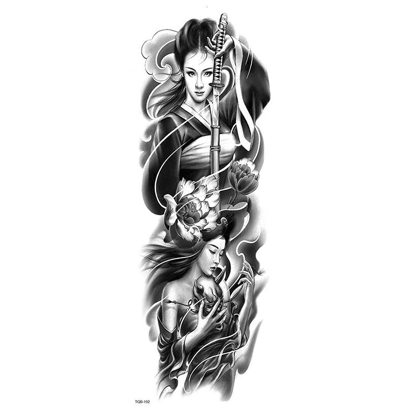 Large Arm Sleeve Tattoo Lion King Clock Outfit Rose Waterproof Temporary Tatto Sticker Skull Body Art Full Fake Tatoo Women Men
