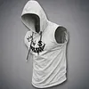 Men's Street-Style Printed Sleeveless Hooded Tank Top by Inlyline