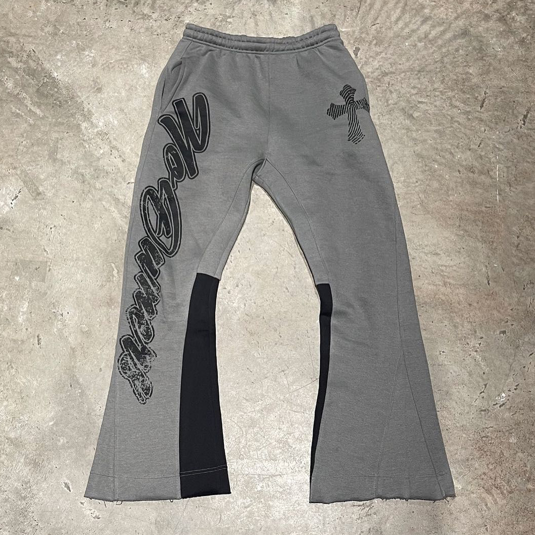 Casual Retro Colorblock Printed Flared Pants