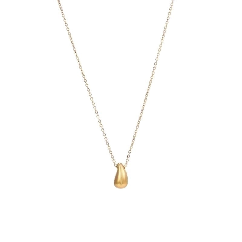 304 Stainless Steel 18K Gold Plated Vintage Style Plating Water Droplets Pendant Necklace