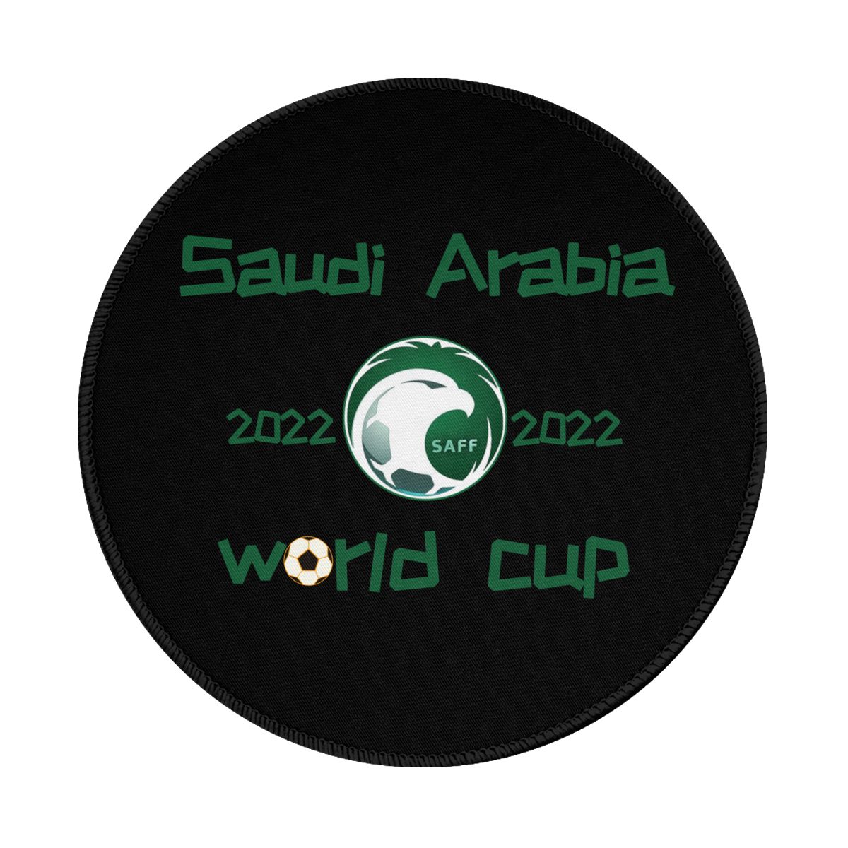 Saudi Arabia 2022 World Cup Team Logo Round Non-Slip Thick Rubber Modern Gaming Mousepad