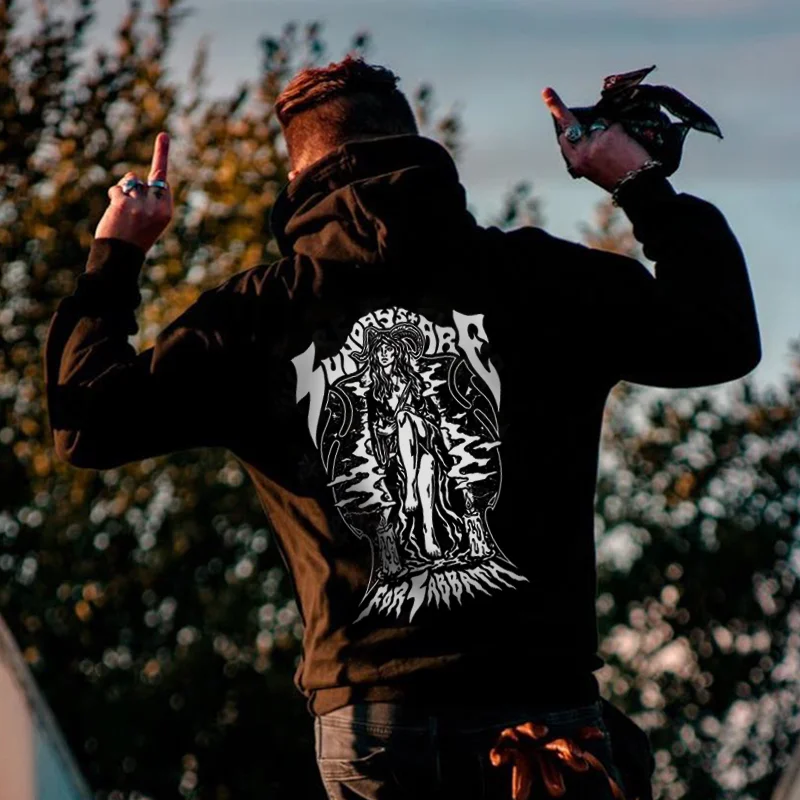 UPRANDY Forsabbath Printed Casual Men's Hoodie -  UPRANDY