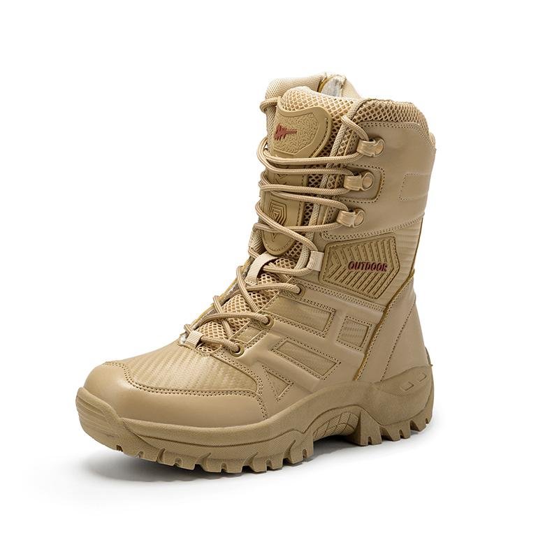 Outdoor Travel Military Tactical Boots Men Special Force Leather Waterproof Desert Combat Ankle Boost Army Boots Plus Size 39-47