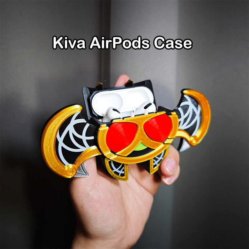 Kiva AirPods Case – 3D Printed Armor Shell with Kivat Bat Design | Fits AirPods Pro 1 & 2