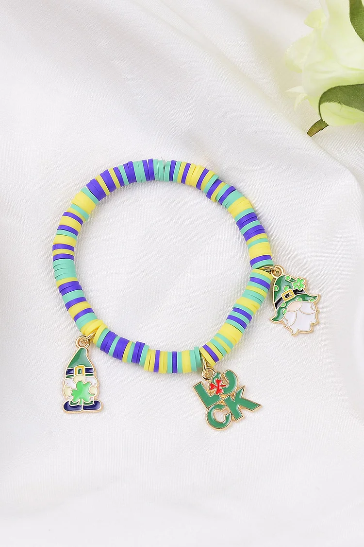 Mardi Gras Green Alloy Dripping Oil Cartoon Characters Bracelet 2024 - Xpluswear