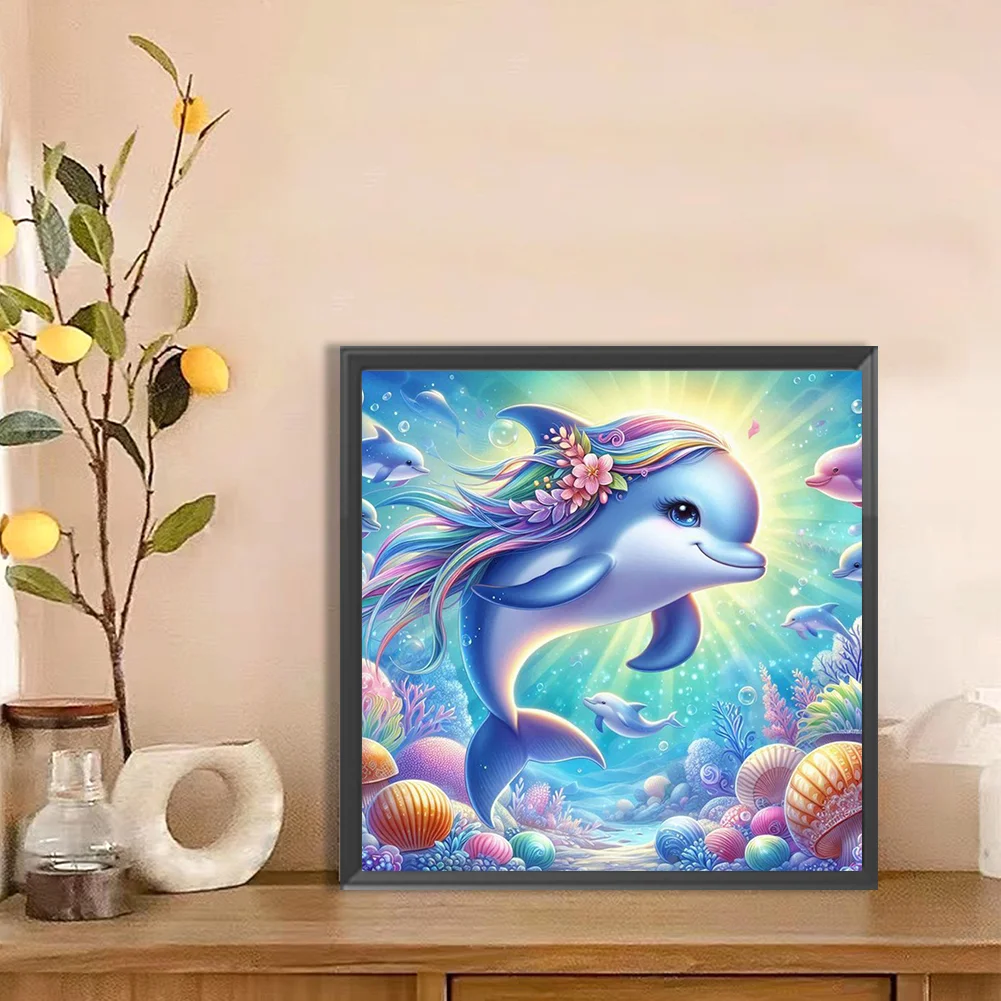 Diamond Painting - Full Round Drill - Dolphin(Canvas|40*40cm)