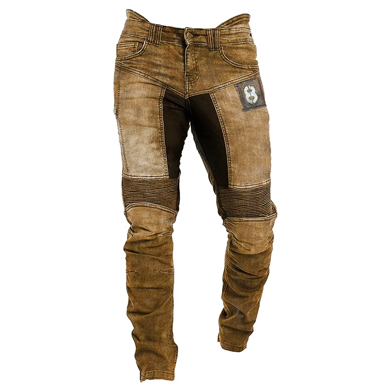Mens outdoor tactical retro printed casual pants trousers