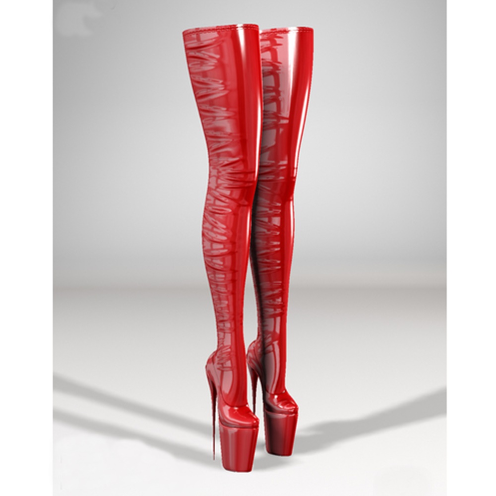 Red Patent Leather Platform Over the Knee Boots Extreme Stiletto High Heel Fashion Sexy Women Shoes 2026 Sexy Para Mujere  highheelher