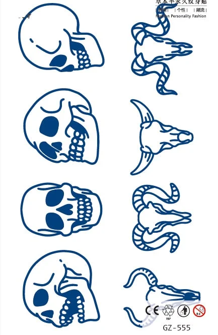 Temporary Tattoo Sticker Skull Wing Flower Cross Juice Ink Lasting Girl Women Chest Neck Hand Finger Fake Small Tatoo Hot Sale