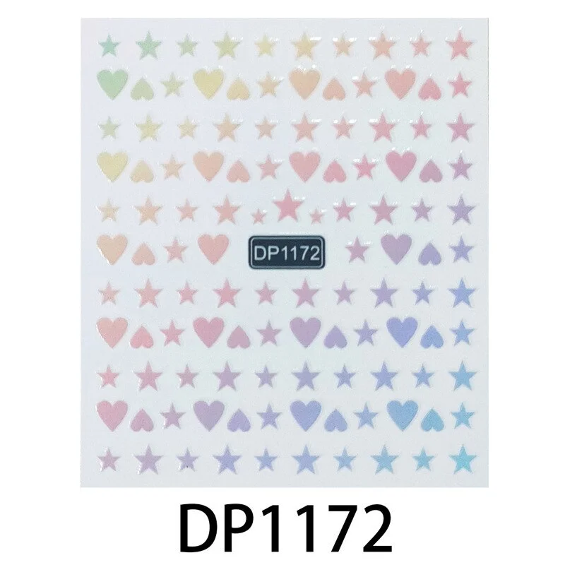 Nail Stickers Back Glue Black Color Leopard Gradient Cartoon Love Heart Designs Nail Decal Decoration Tips For Beauty Salons-Nail Inspo