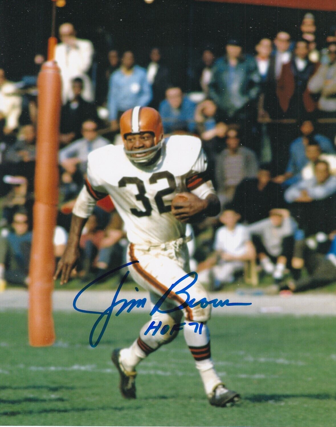 JIM BROWN SIGNED AUTOGRAPH 8X10 Photo Poster painting CLEVELAND BROWNS