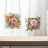 (US Local)2pcs/set 5D DIY Diamond Painting Dots Animal Flower Special Shape Pendant Hanging Craft Kits