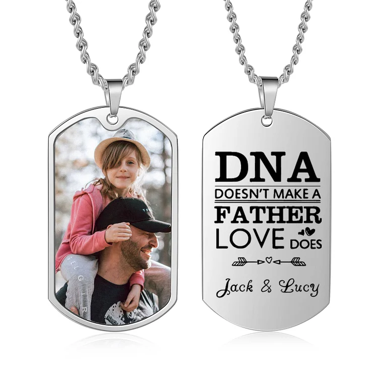 Personalized Men's Photo Dog Tag Necklace Gift for Family