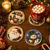 [Upgrade]4Pcs Acrylic Special Shape Xmas DIY Waterproof Diamond Painting Coaster Kit