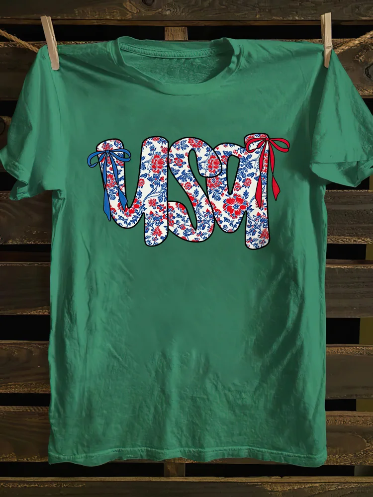 Floral Coquette USA T-shirt