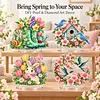 (Spring)DIY Pearl Diamond Painting Acrylic Stand, Double-Sided Printed Tabletop Decoration, Special Shaped Diamond Art Craft Kit for Home Decor