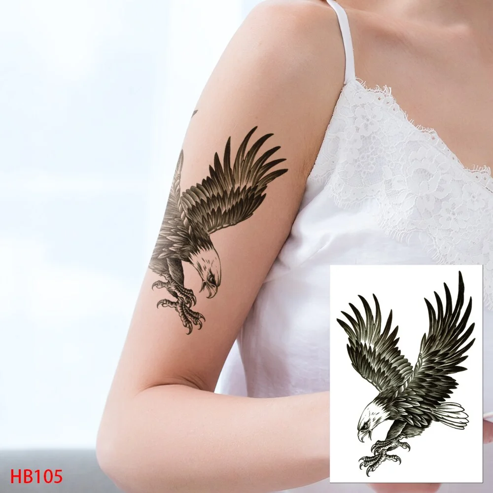 Sdrawing Transfer Waterproof Temporary Tattoos Sticker,Fake,Women Men Wolf,Skull,Eagle,Black Dragon,OWL,Beauty Body Art,Sexy Makeup
