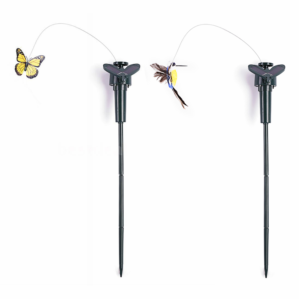 

Solar Powered Artificial Flying Butterfly Hummingbird Lawn Stakes Yard Art, 501 Original