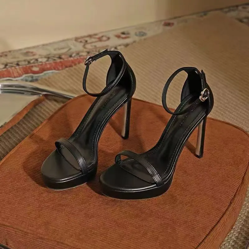 Breakj Breakj New Summer Net Red High Heels With Sexy 12Cm Fine And Silver Waterproof Table Sandals Woman