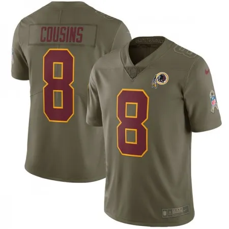 Men's  Washington Redskins #8 Kirk Cousins Olive Salute to Service Limited Stitched NFL Jersey