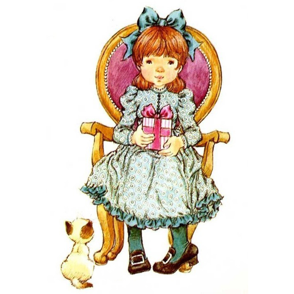 

Cute Little Girl - 11CT Stamped Cross Stitch - 40*50CM, 501 Original