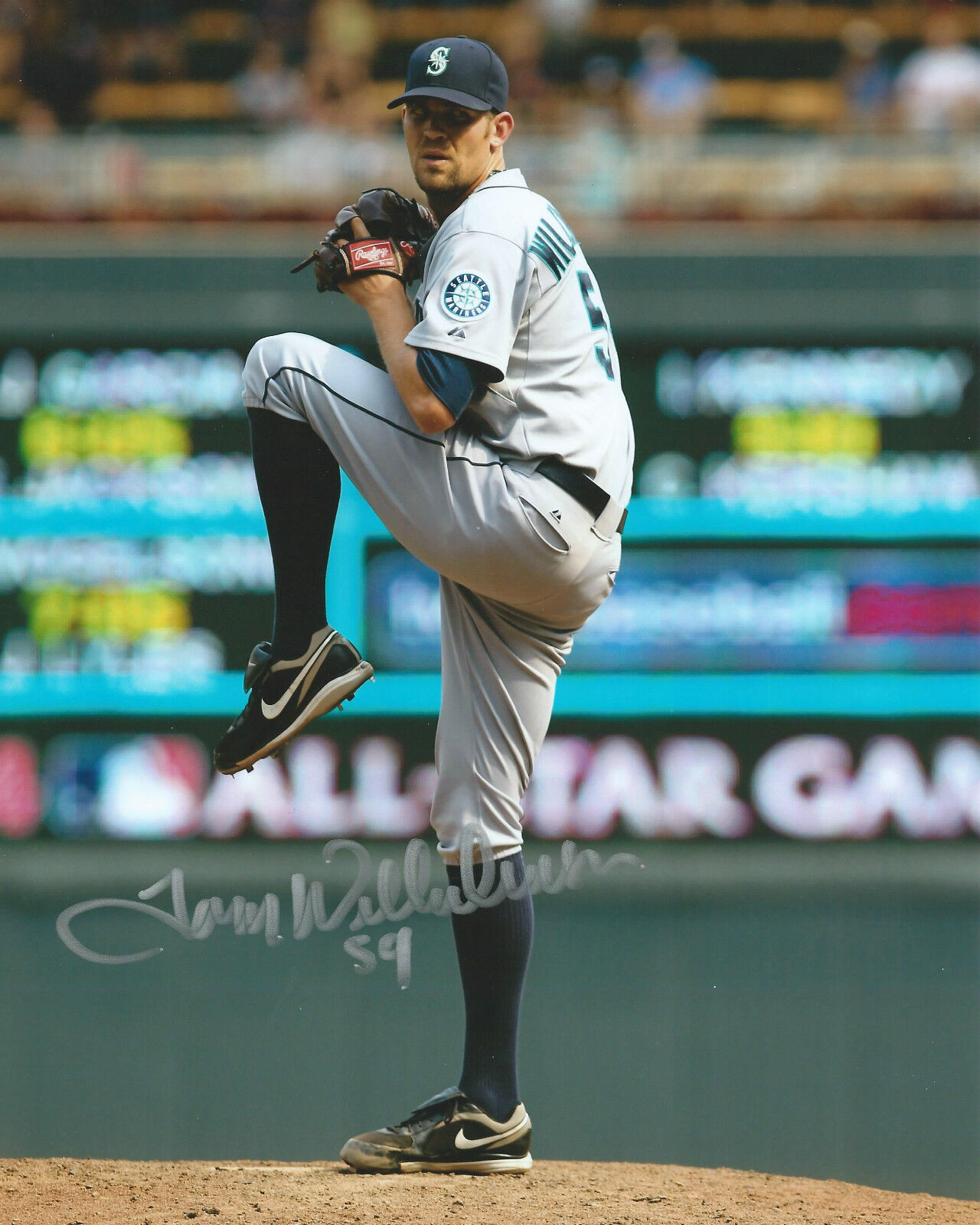 **GFA Seattle Mariners *TOM WILHELMSEN* Signed 8x10 Photo Poster painting T1 COA**