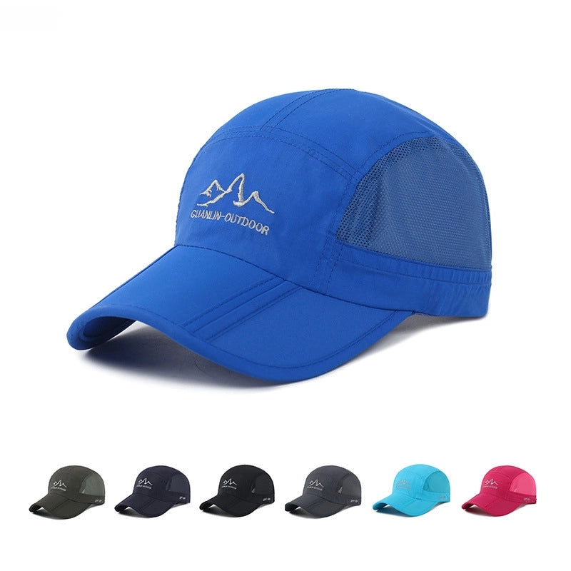 Summer Hat Outdoor Sun Protection Casual Sports Sun Hat Folding Hat Rim Summer Breathable Quick-drying Baseball Net Cap