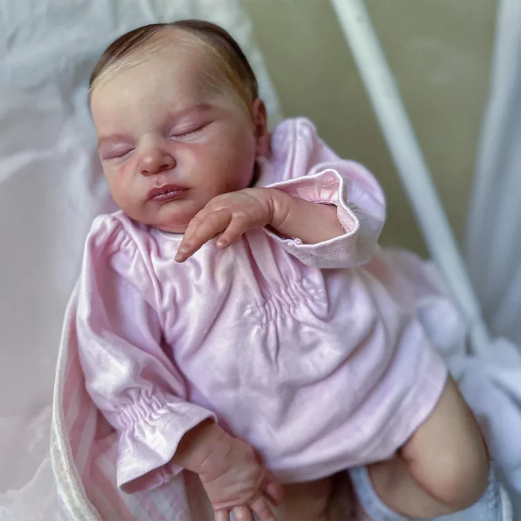  20" Lifelike Reborn Brown Hair Girl Baby Doll Named Jesinca, Gifts For Kids - Reborndollsshop®-Reborndollsshop®