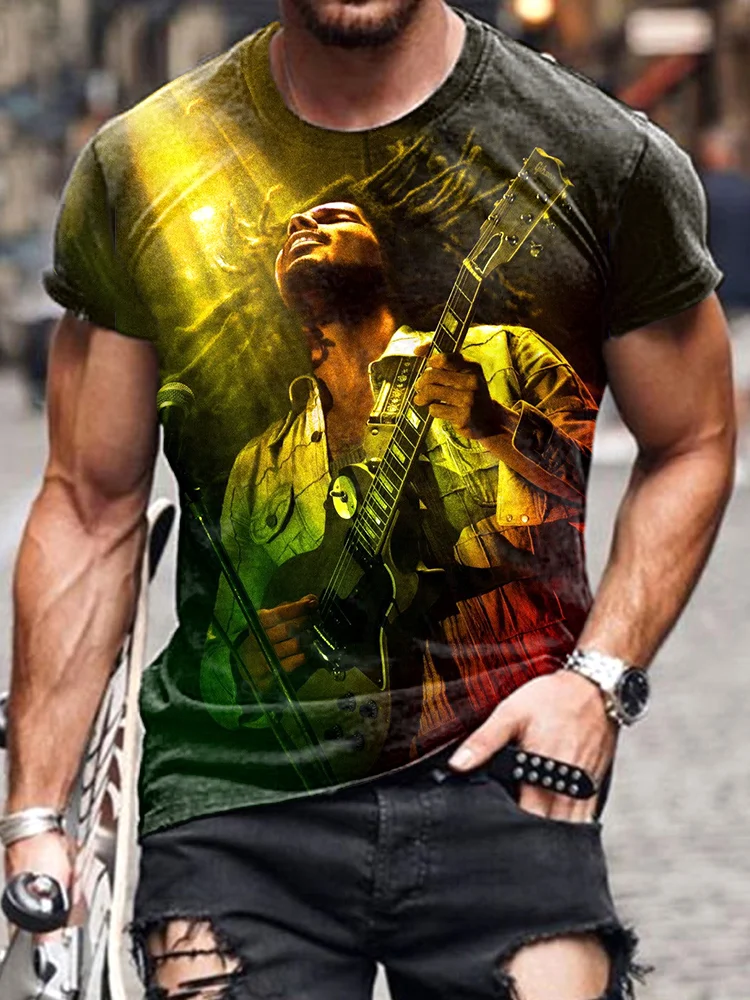 Reggae Lovers Print Casual Cozy T-Shirt