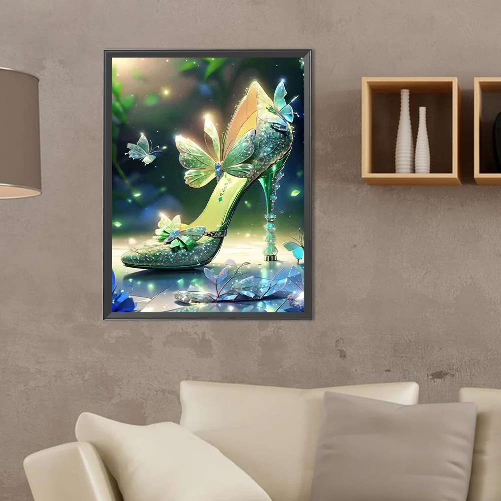 Diamond Painting - Full Round Drill - Butterfly High Heels(Canvas|30*40cm)