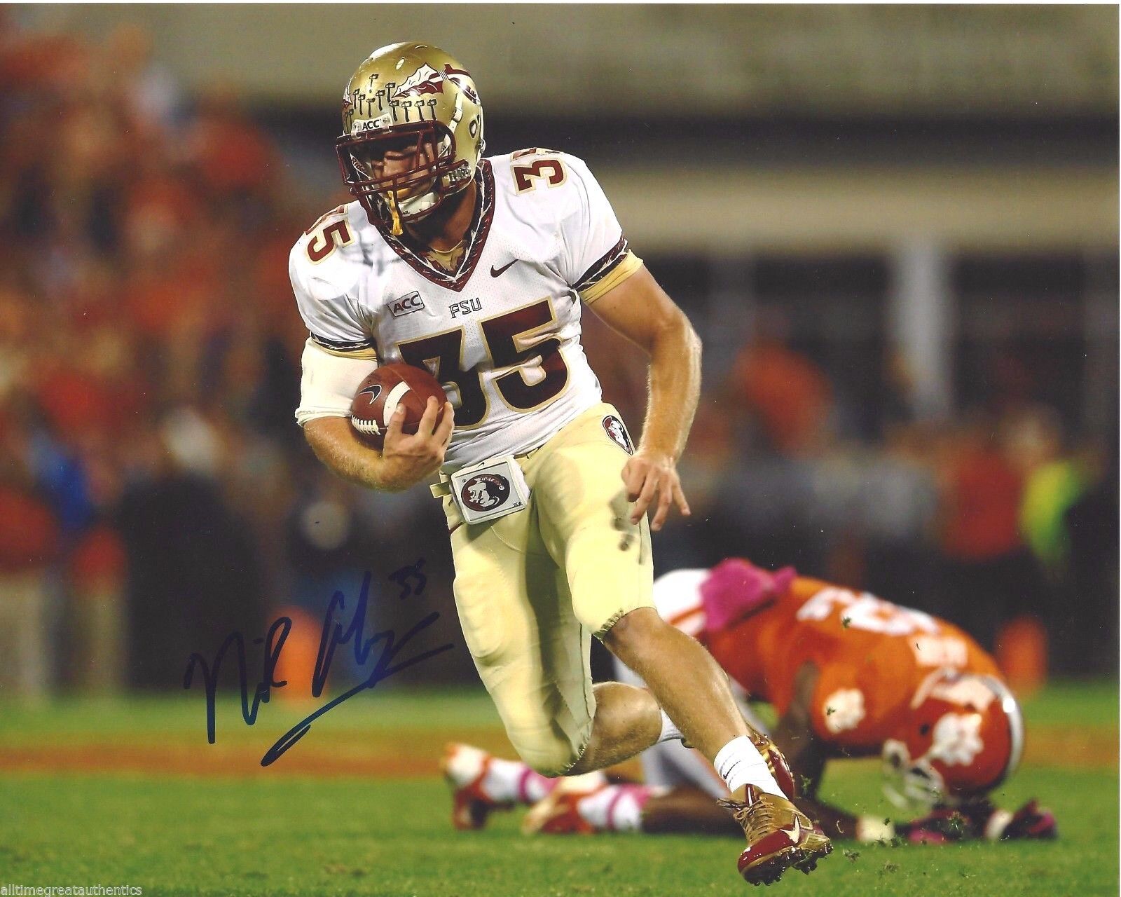 FLORIDA STATE SEMINOLES NICK O'LEARY HAND SIGNED 8X10 Photo Poster painting W/COA NFL DRAFT