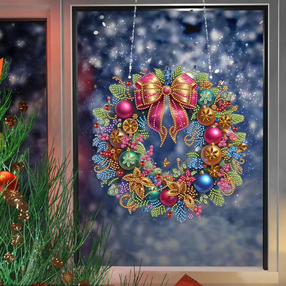 DIY Christmas Acrylic Special Shaped Diamond Art Painting Garland Spot Drill Garland