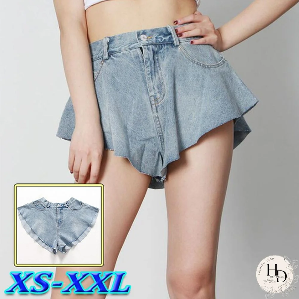 New Fashion Summer Autumn Sexy Lace-up Mid Waist Pockets Zipper Loose Mini Denim Shorts Women Plus SizexXXL