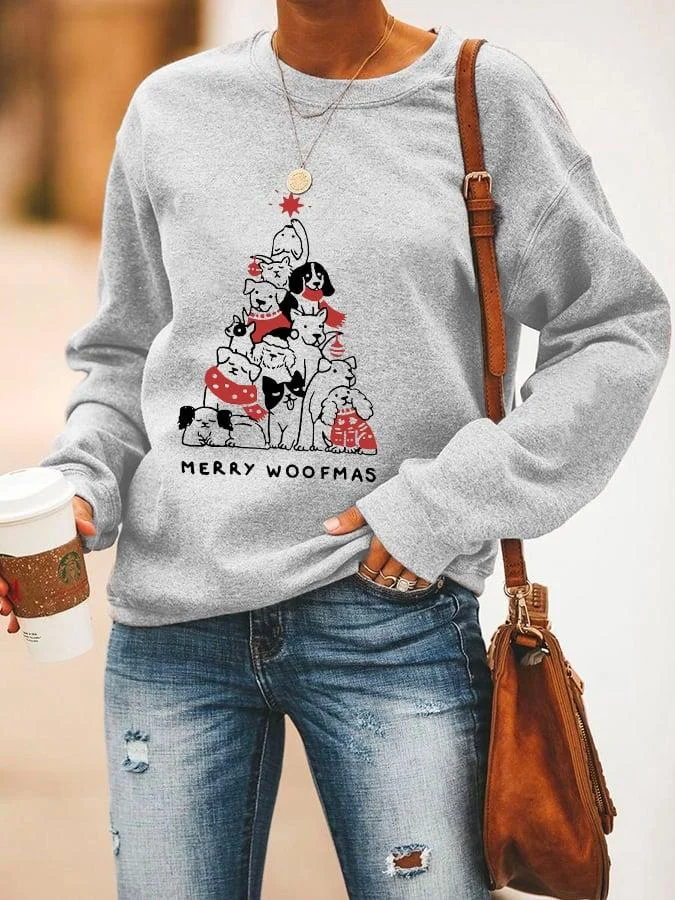 womens-christmas-merry-woofmas-print-casual-sweatshirt