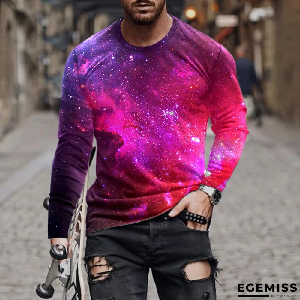 Men's Large Size Long Sleeve T-shirt 3D Digital Printing Fashion Trend | EGEMISS