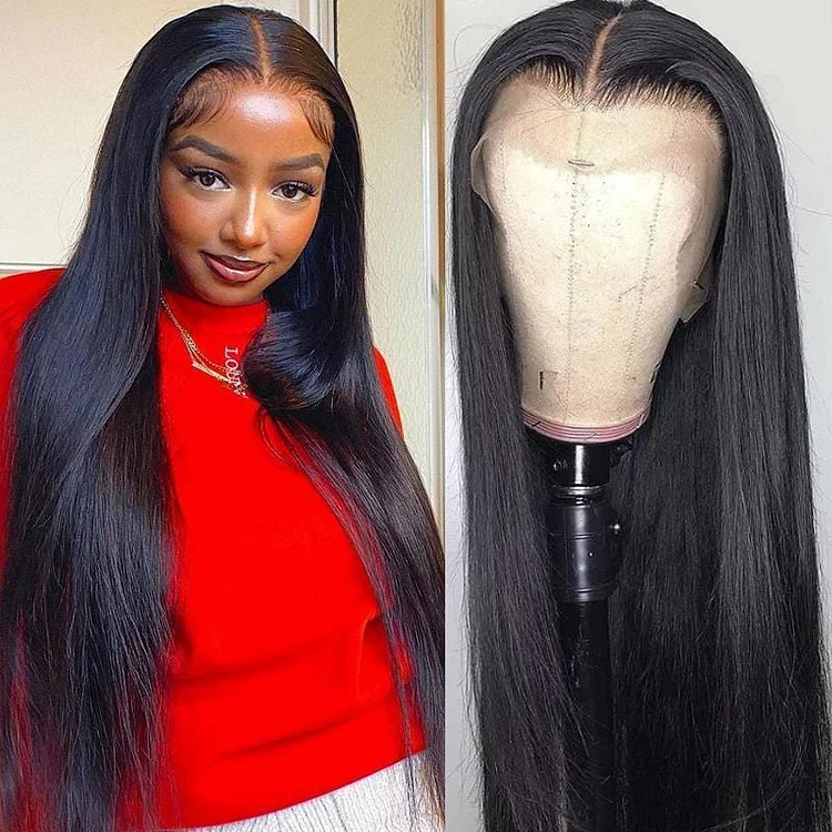 Remy Hair 13*4 Lace Front Wigs Straight Hair Wig With Pre Plucked