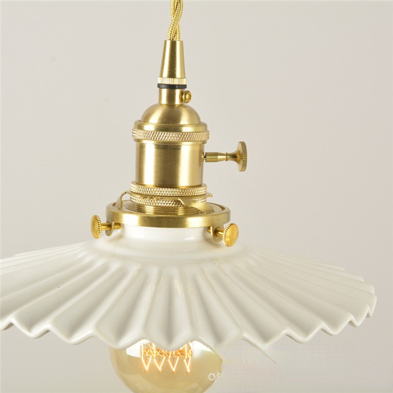 Vintage Brass Glass Chandelier Pendant Light For Dining Room