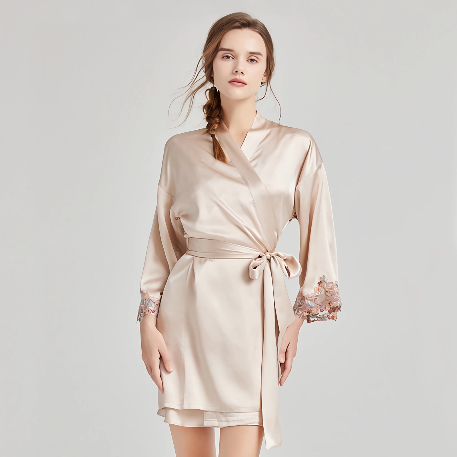 Women's Short Silk Robe High Quality REAL SILK LIFE